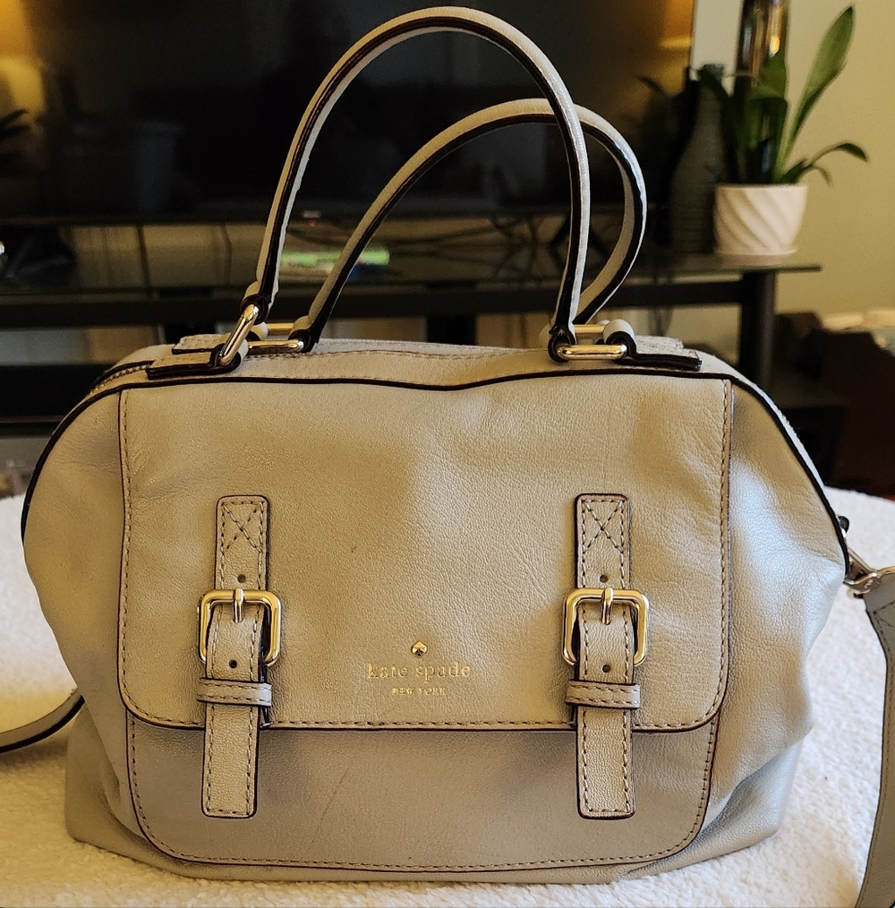 Kate Spade Taupe/Grey Leather Crossbody Bag